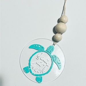 Salty Lil Beach Turtle Car Rearview Mirror Charm